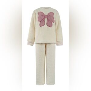 Lola + The Boys Cream and Pink Kids Matching Set
